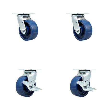 Service Caster Tool Box Caster Wheel Set 5'' Solid Polyurethane Swivel Casters, 4PK TOOL-SCC-30CS520-SPUR-2-TLB-2